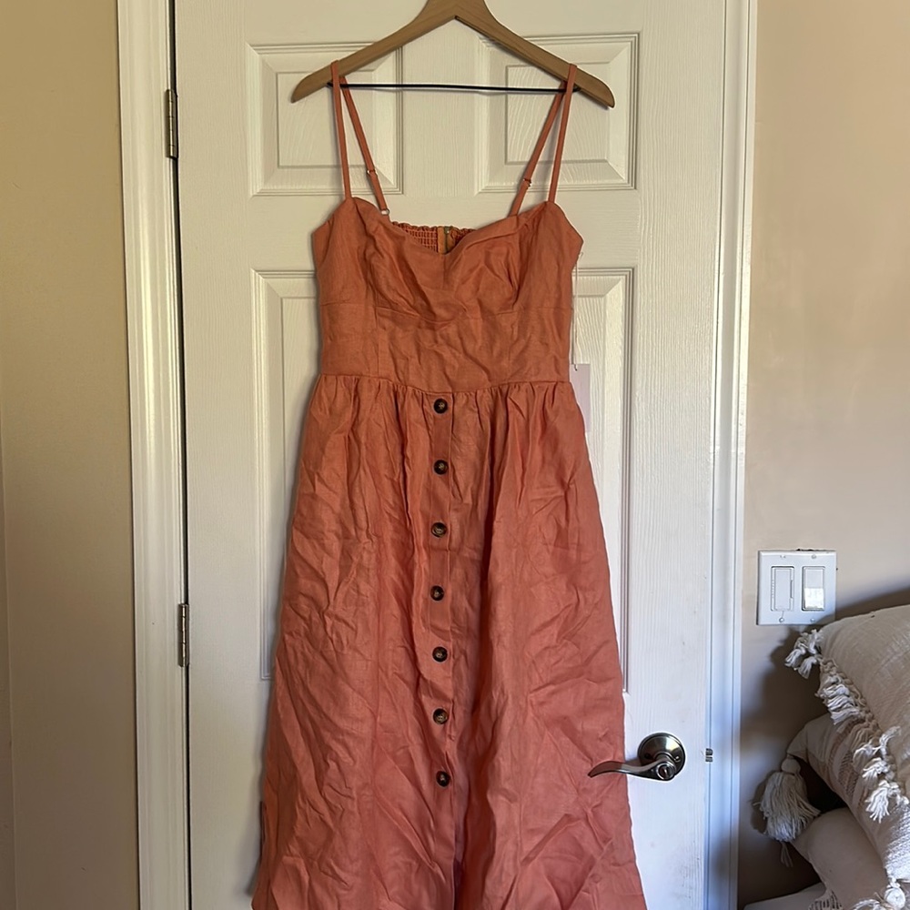 Reformation Cale Linen Dress, Size 10